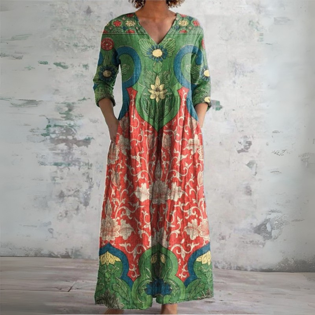 Judith | Robe Maxi Fleurie Vintage