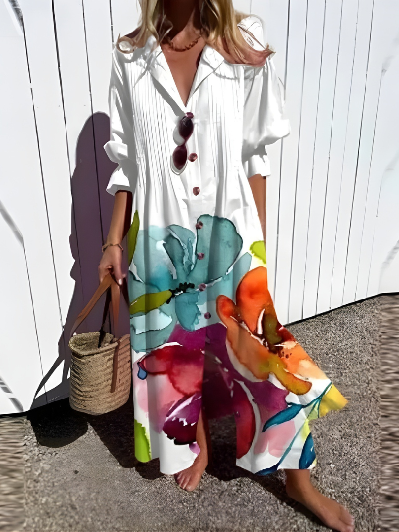 Faryvella™ | Artistic Pattern Casual Maxi Dress