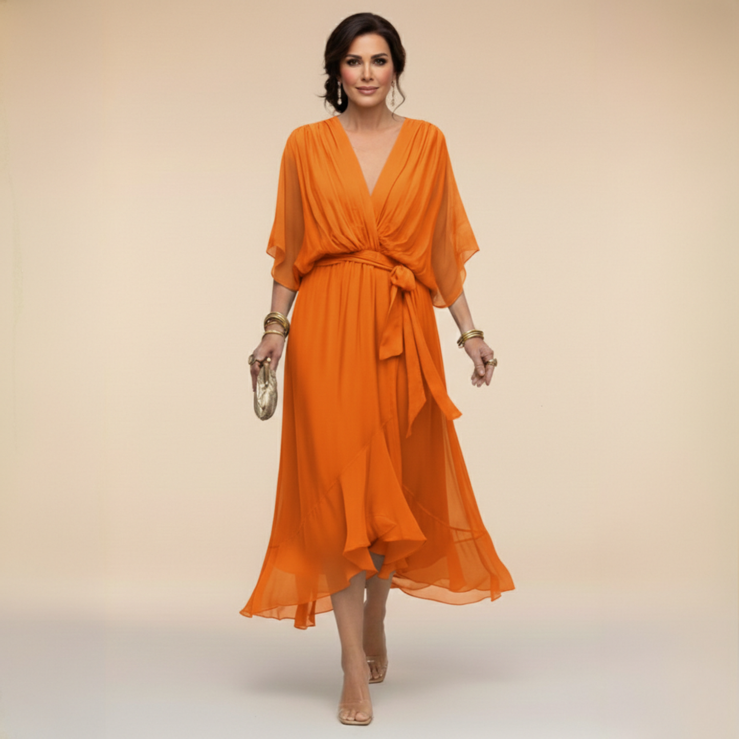 Sarah | Robe Chiffon V-Cou Sandra