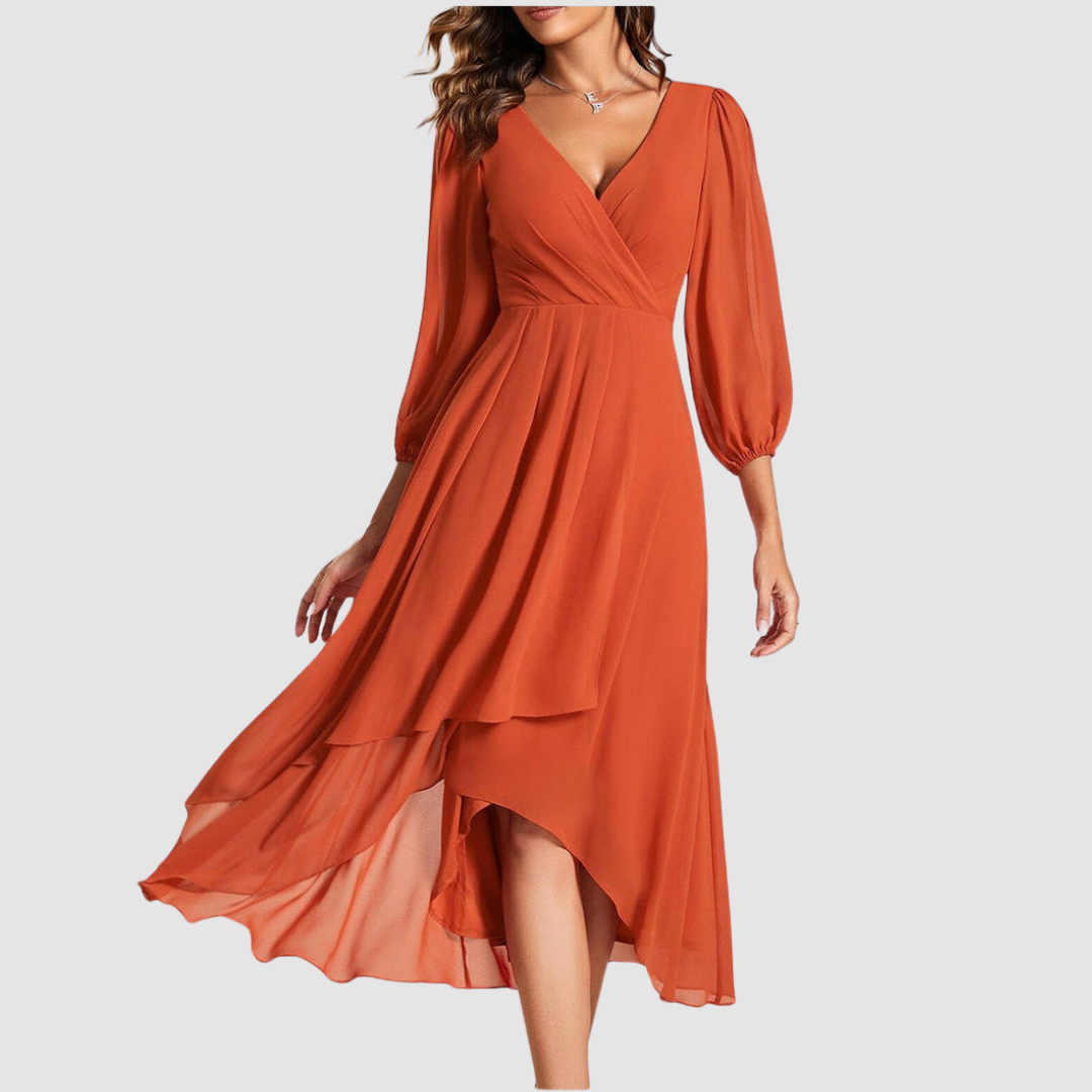 Mia™ Robe Longue Élégante à Col V
