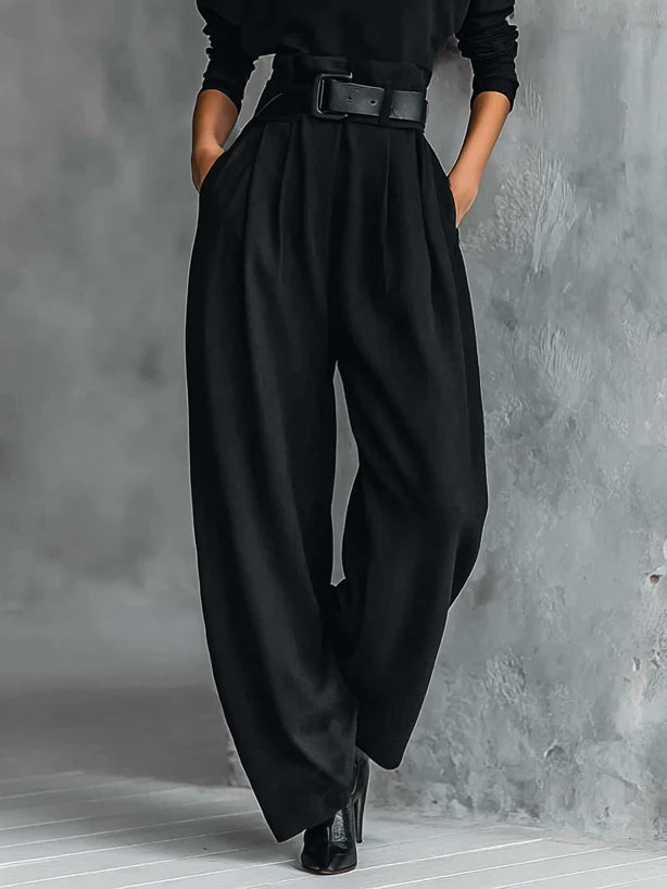Lisa™ - Ensemble noir 2 pièces avec ceinture
