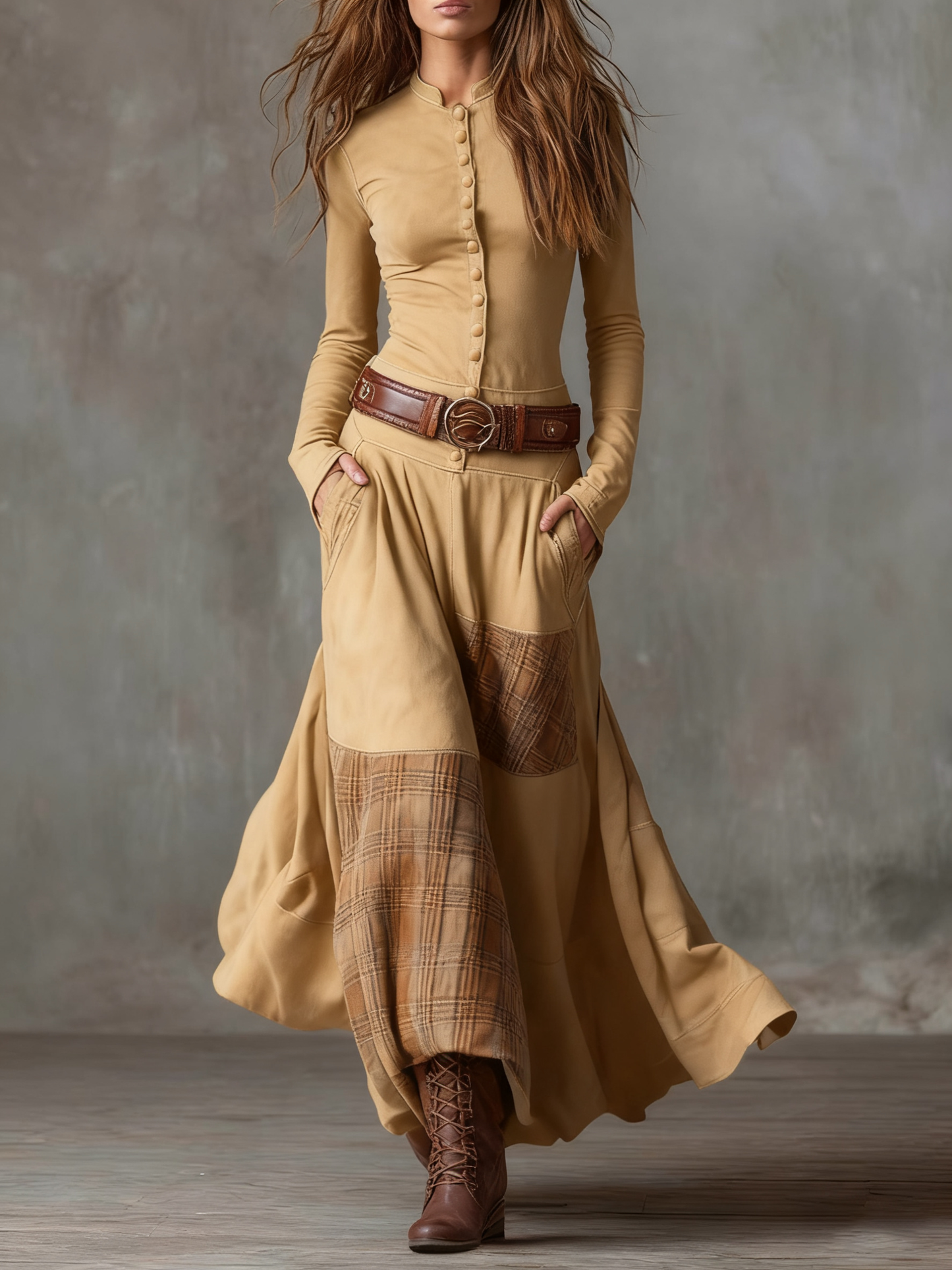 Robe Maxi en Suède Izabella™ + Ceinture Gratuite