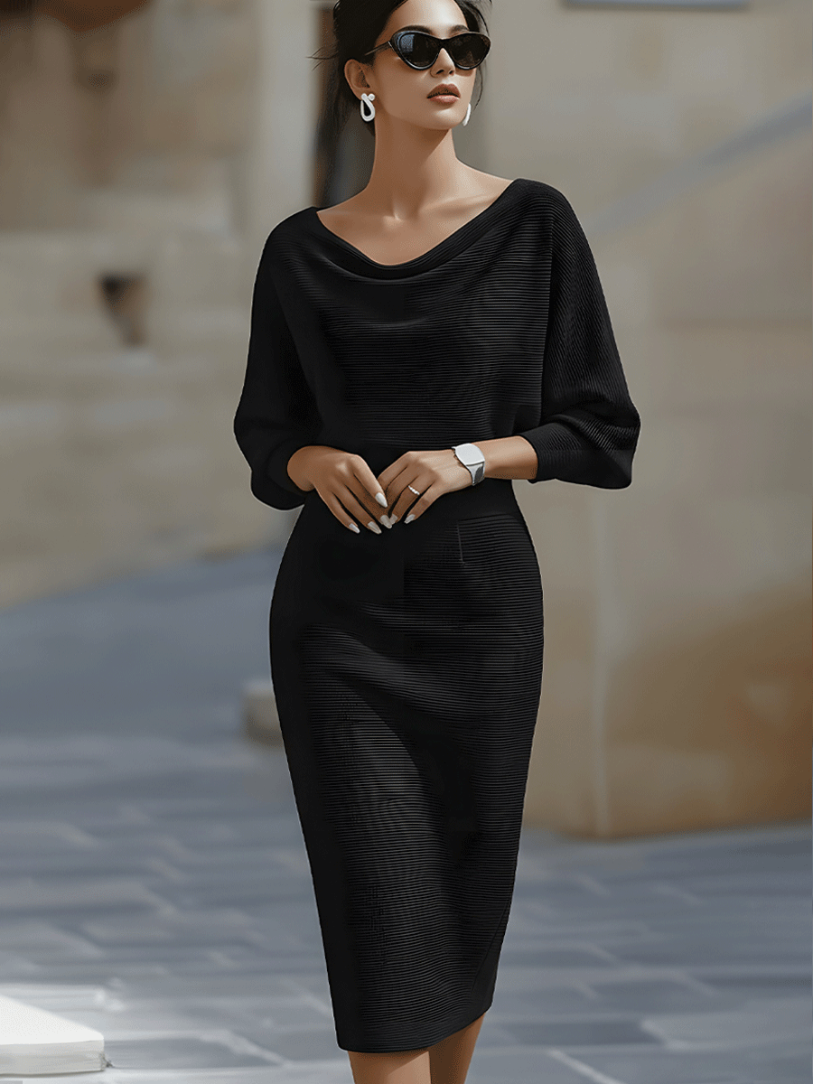 Winnie™ | Robe minimaliste manches drapées