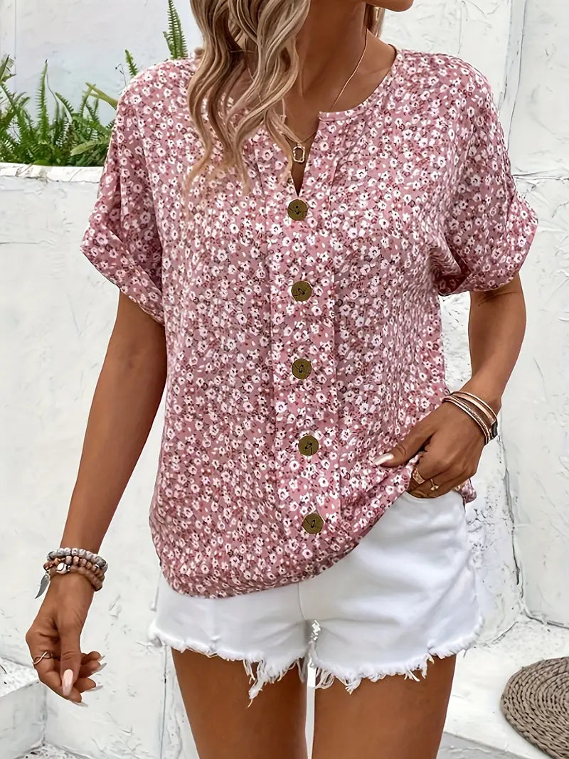 Zeylia™ | Chic Floral Print Blouse