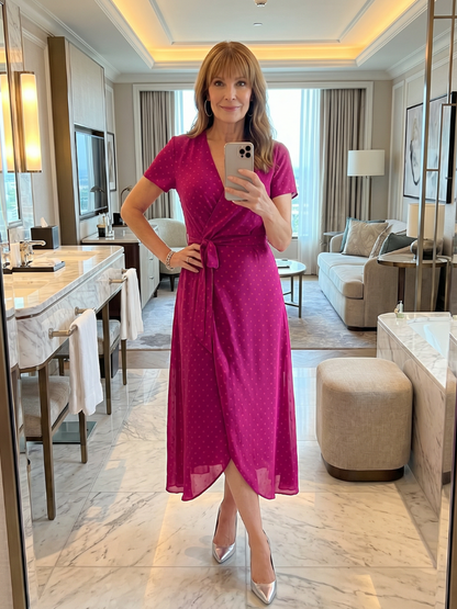 Priya | Robe Midi Fleurie à Manches Courtes