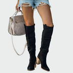 Daniela | Skórzane Ortopedyczne Botki Do Kolan Eleganckie