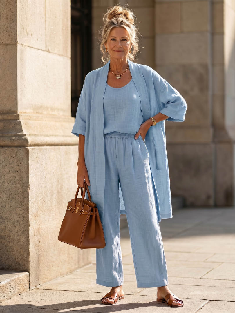 Yael | Ensemble de Haut et Pantalon Décontracté en Trois Pièces