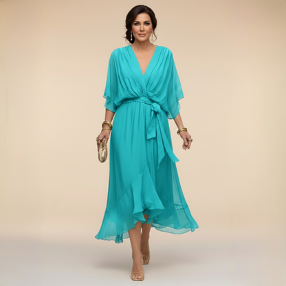 MARTA™ | ROBE EN CHIFFON AVEC ENCOLURE EN V