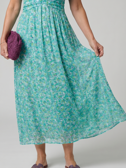 Juna | Robe midi à imprimé floral Ditsy à manches courtes