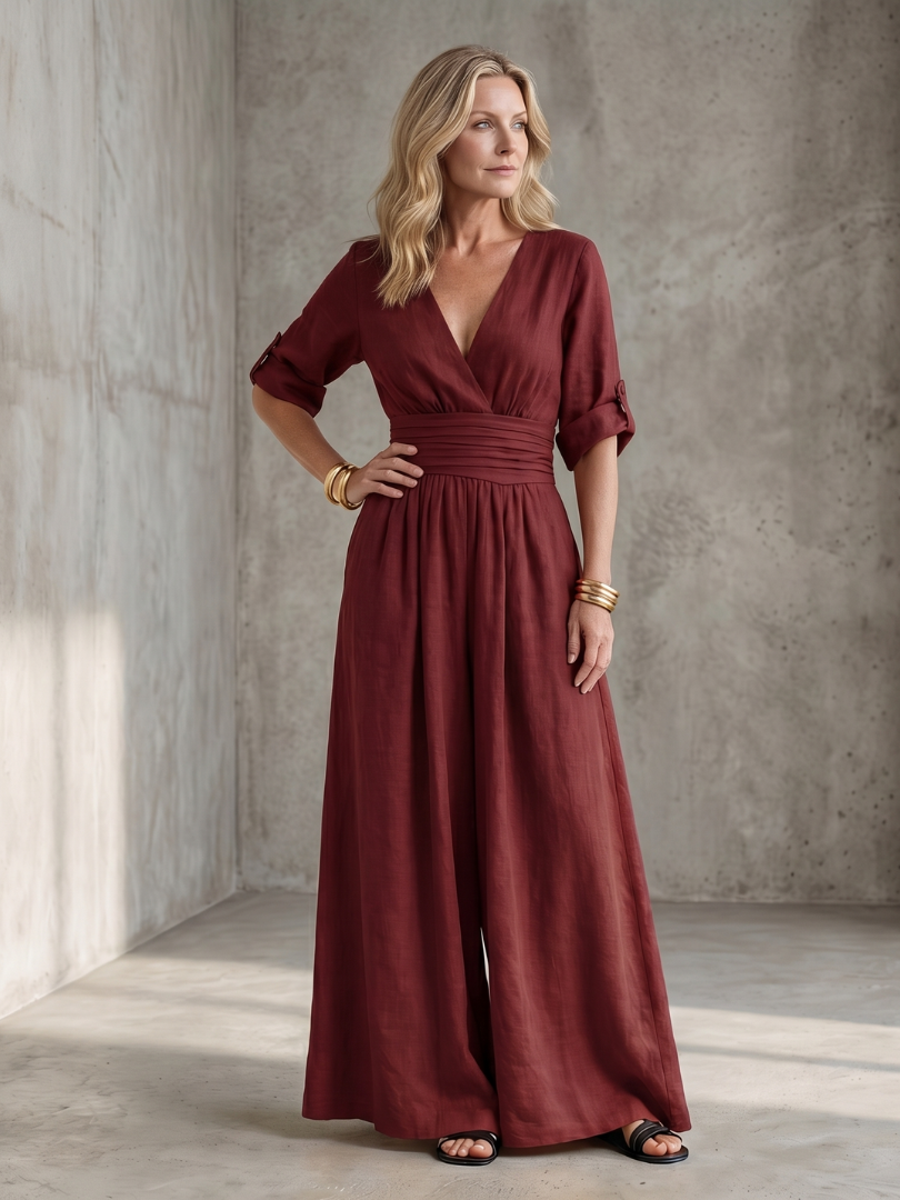 Wanda | Combinaison large à décolleté croisé