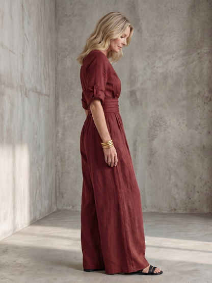 Wanda | Combinaison large à décolleté croisé