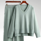 Dagmara | Zestaw Dwa Części Luxe z Dekoltem w Serek