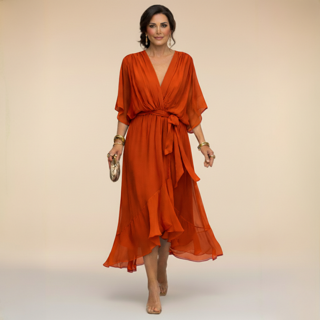Sarah™ | Robe Midi Style Cache-Cœur Élégante