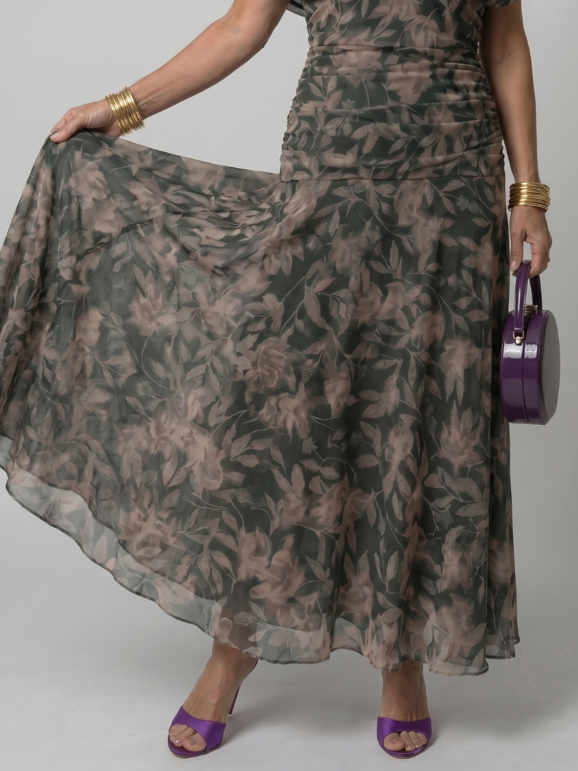 Calen | Robe Midi Décontractée à Épaules Dégagées