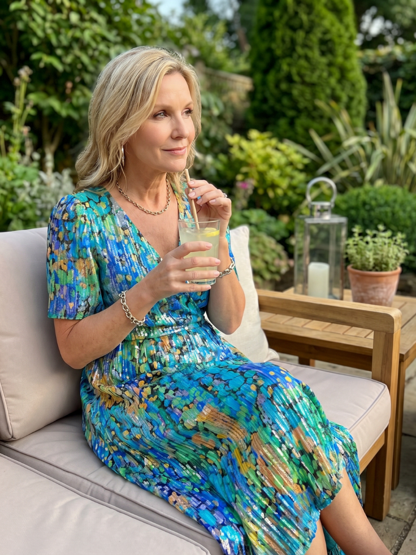 Mirabel | Robe midi à manches volantes et taille froncée avec imprimé floral