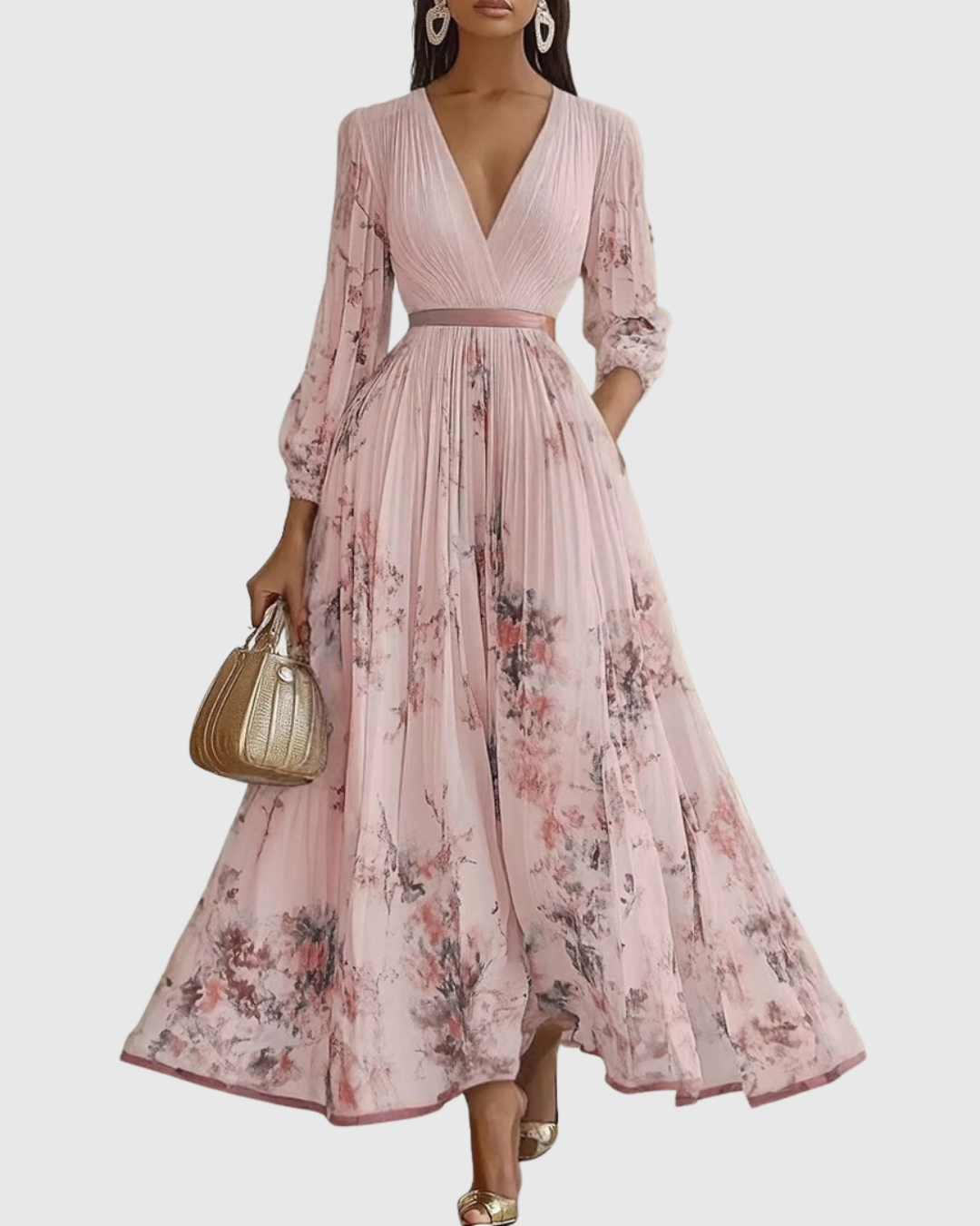 Rowella | Robe Maxi Plissée Élégante