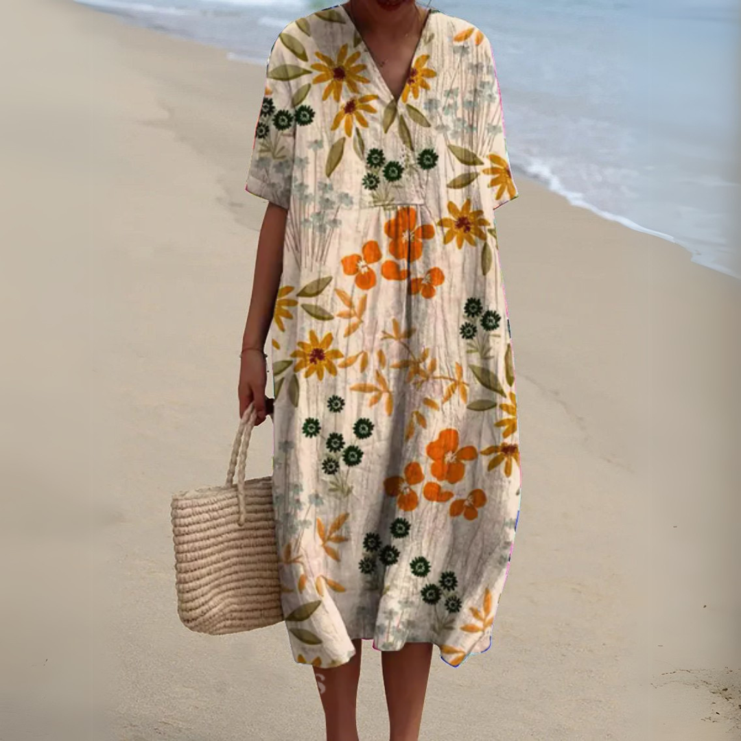 Joandra | Vestido veraniego floral vibrante