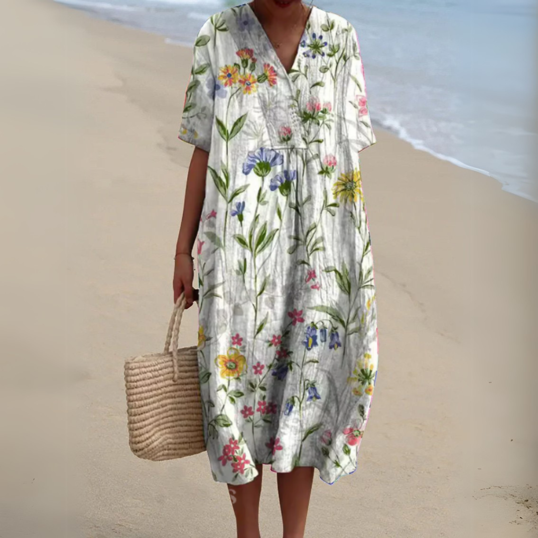 Joandra | Vestido veraniego floral vibrante