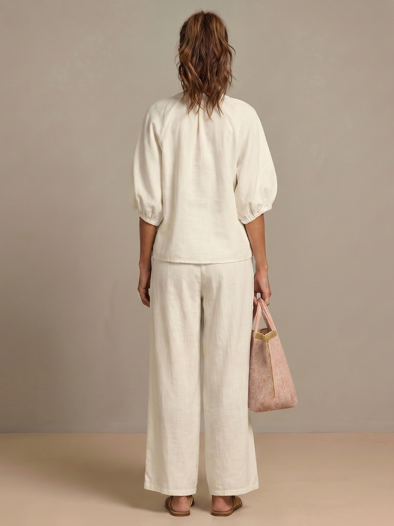 Natalia | Haut Blouson à Zip et Pantalon Large