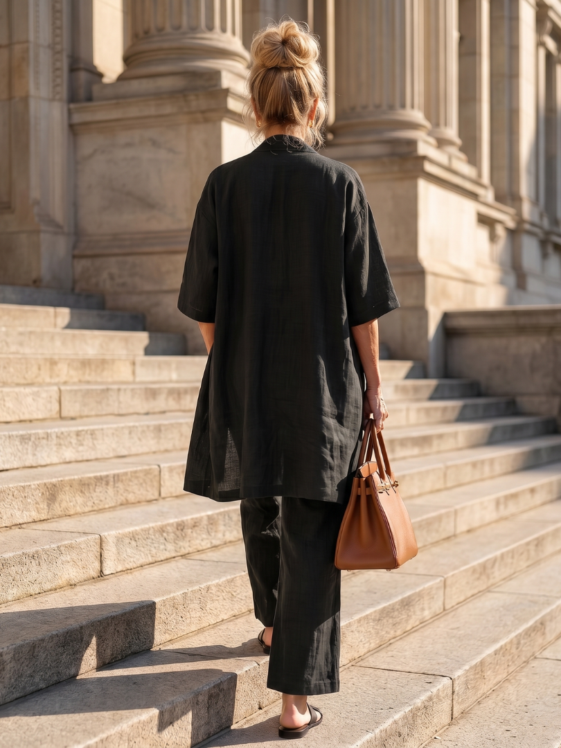Yael | Ensemble de Haut et Pantalon Décontracté en Trois Pièces