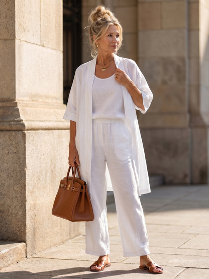 Yael | Ensemble de Haut et Pantalon Décontracté en Trois Pièces