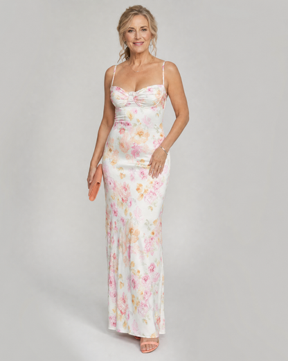 Colia | Robe Maxi Bodycon à Fleurs Douces