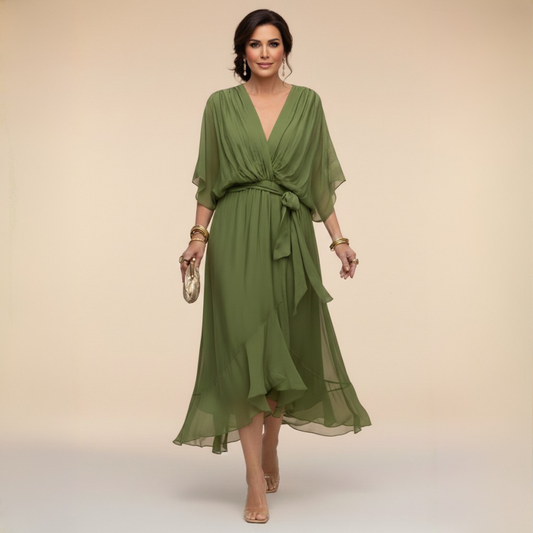 Sarah™ | Robe Midi Style Cache-Cœur Élégante