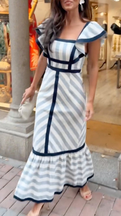 Dianne | Robe Maxi Rayée Rétro