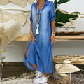 Stella™ | Denim-Style Maxi Dress