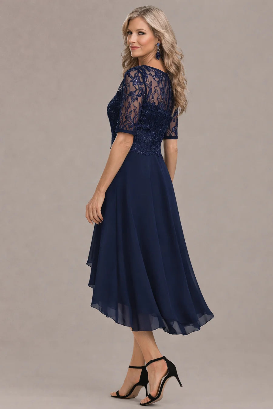 Avenira™ | Elegant Half Sleeve Formal Dress