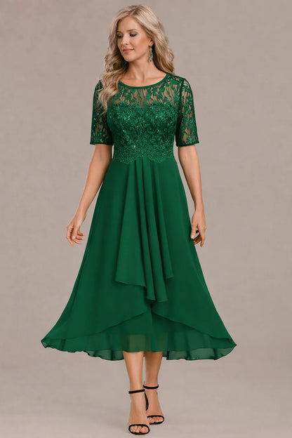 Avenira™ | Elegant Half Sleeve Formal Dress