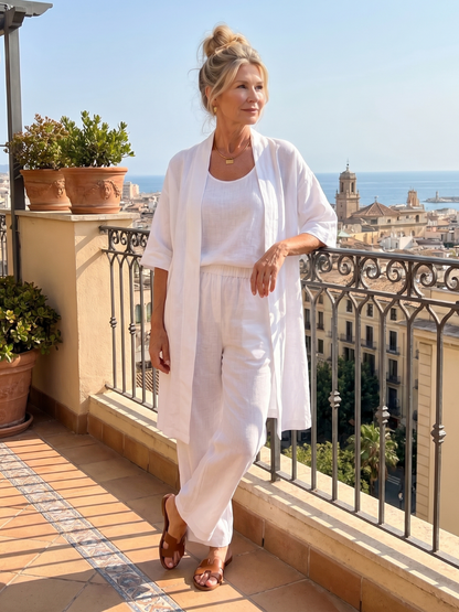 Yael | Ensemble de Haut et Pantalon Décontracté en Trois Pièces