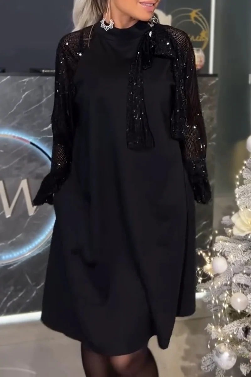 Elwira | Aksamitna Sukienka z Bufiastymi Rękawami