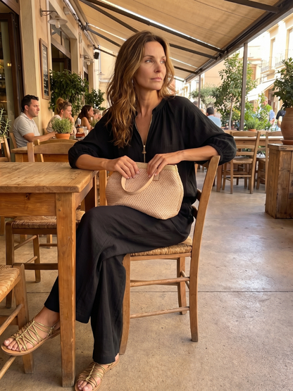 Natalia | Haut Blouson à Zip et Pantalon Large