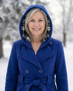 Olga | Wełniany płaszcz z kratkowanym kołnierzem