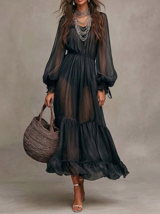 Gerda | Robe Midi Élégante à Col V