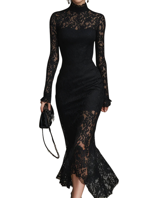 Julia | Robe Maxi en Dentelle Noire