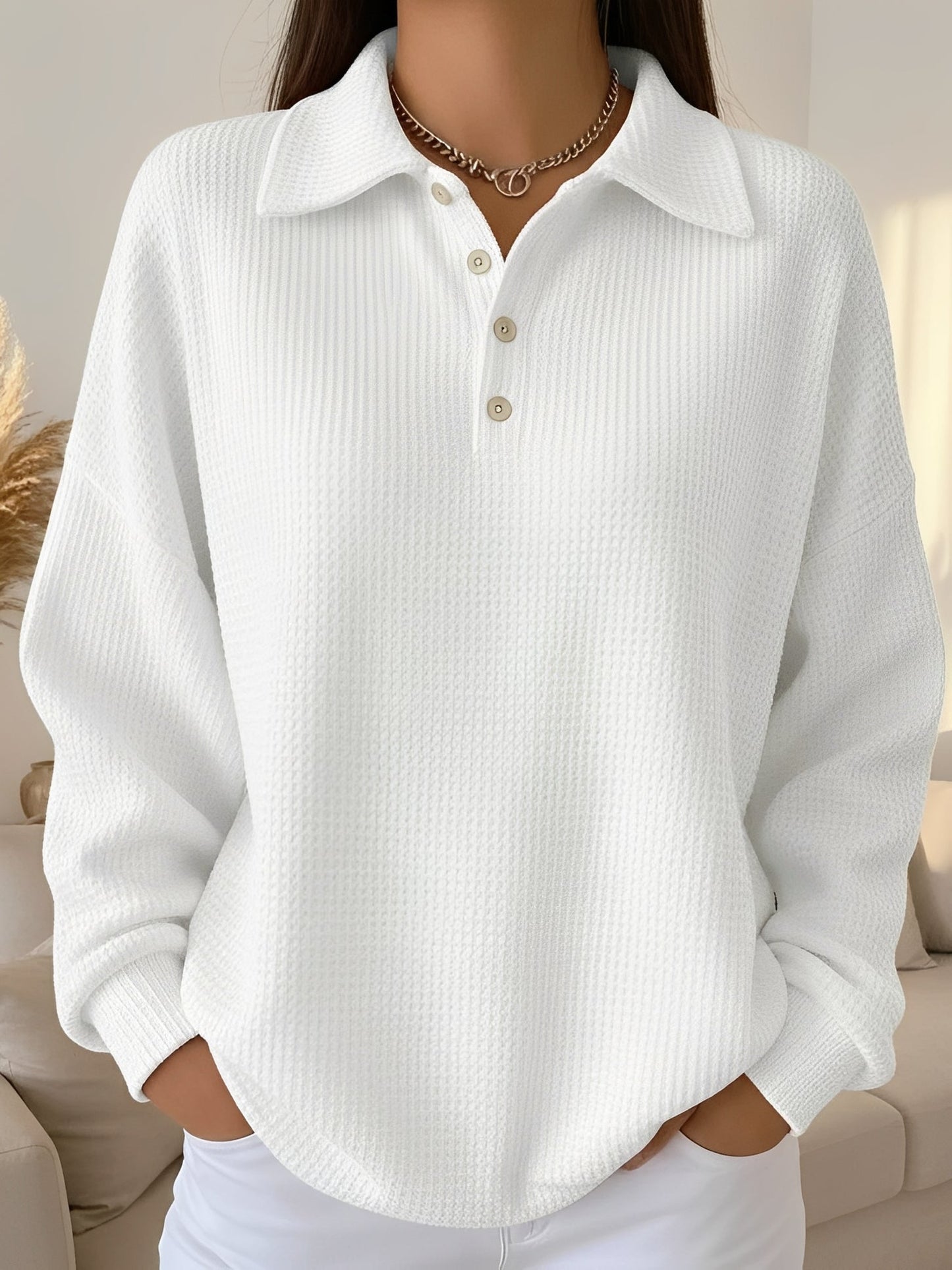 Sofia | Textured Polo Sweater
