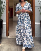 Brenda | Vestido Floral de Manga Corta