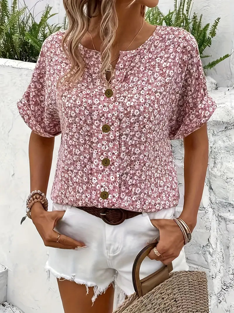 Zeylia™ | Chic Floral Print Blouse