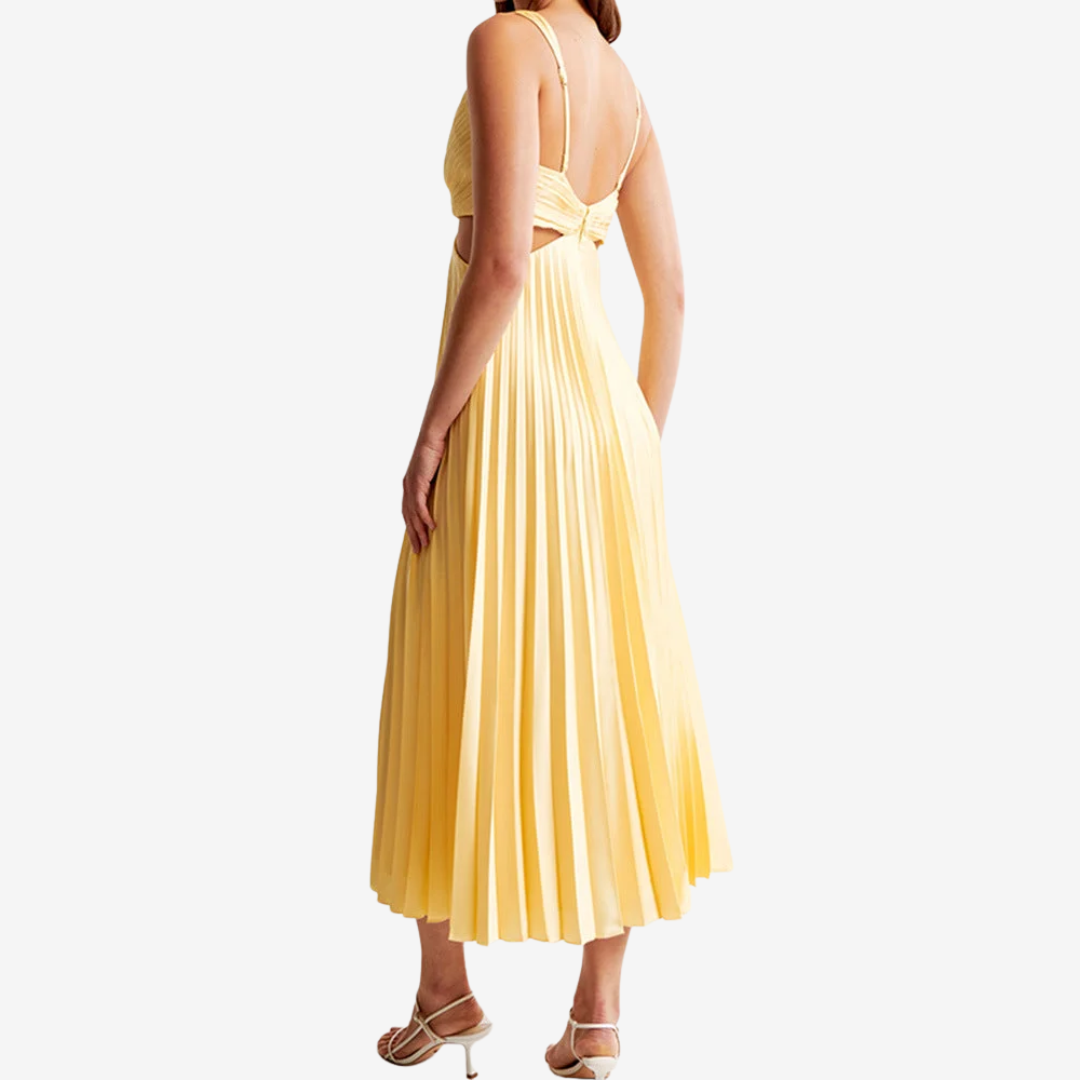 Vivienne™ Robe de soirée midi plissée avec dos nu