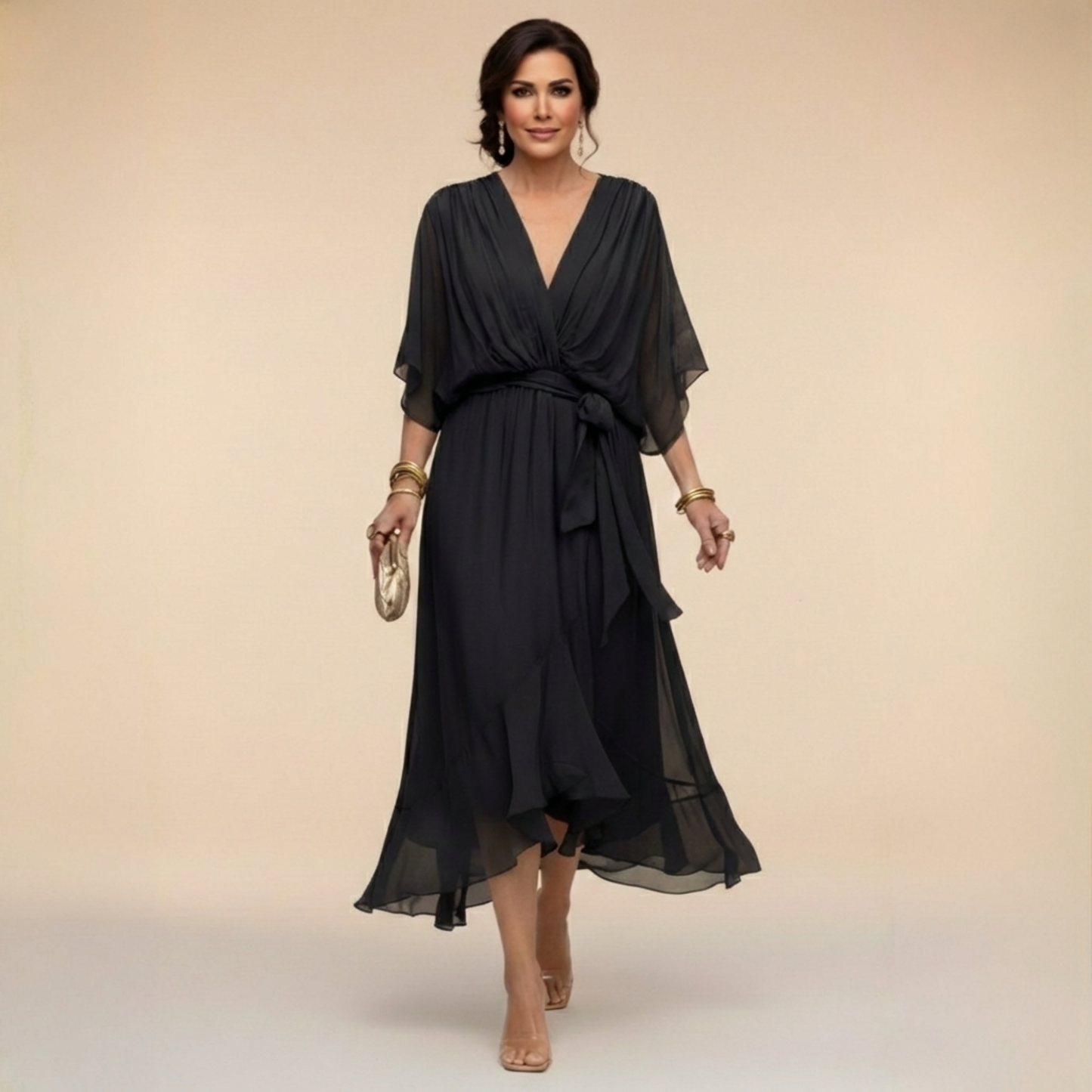 Sarah | Robe Chiffon V-Cou Sandra