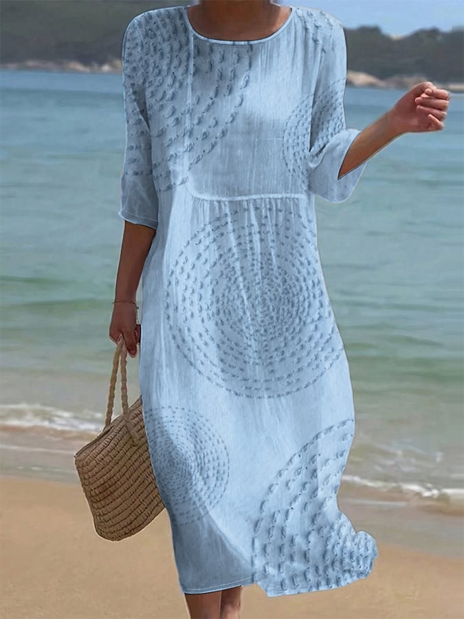 Robe décontractée femme brodée.