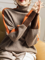 Irena™ | Elegancki pasiasty sweter z golfem