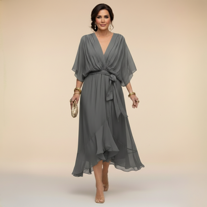 MARTA™ | ROBE EN CHIFFON AVEC ENCOLURE EN V