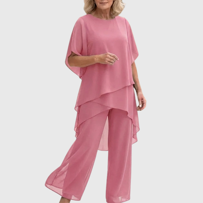 Linda | Ensemble avec pantalons palazzo drapés