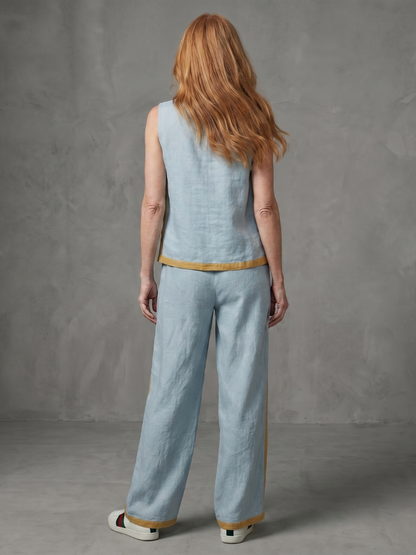 Inara | Ensemble Top Sans Manches et Pantalons Large à Contrast