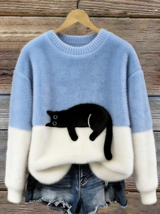 ボニー™ — 猫プリントオーバーサイズセーター