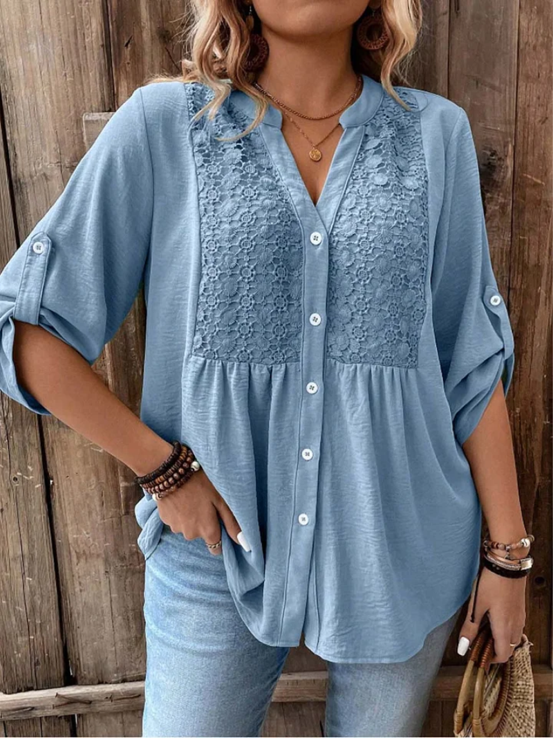 Noria™ | Relaxed Button V-Neck Top