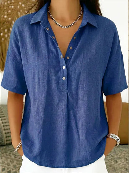 Noellea™ | Relaxed Collar Button Top